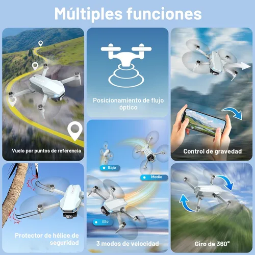 Vista 3 de Drone 2K con cámara para adultos y principiantes, mini dron con 2