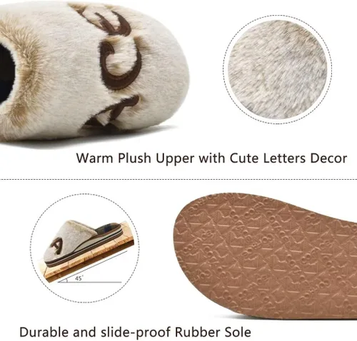 Vista 4 de COFACE Pantuflas de espuma viscoelástica para mujer, cómodas y cálidas, con forro de cojín acogedor