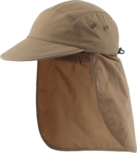Vista 15 de Connectyle Sombrero de sol plegable con protección UV para hombre con solapa extraíble para el cuello al aire libre para aventura al aire libre