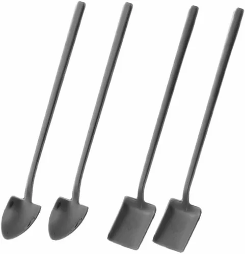 Vista 7 de Juego de 4 cucharas de pala de postre de frutas, cucharas de acero inoxidable de 6 pulgadas para postre café, té, helado, pastel de frutas