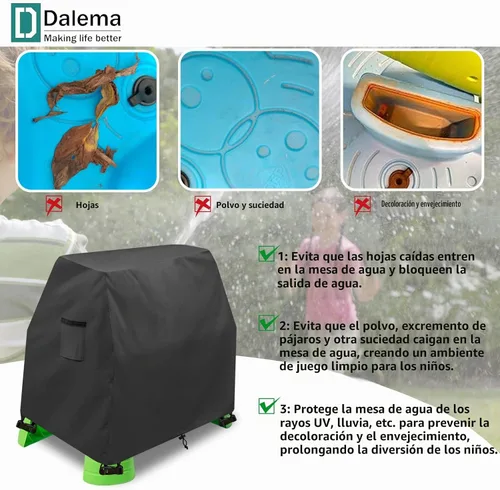 Vista 5 de Cubierta para mesa de agua para niños, resistente al aire libre, 600D, impermeable, anti-UV, a prueba de polvo, para niños, compatible con Step2
