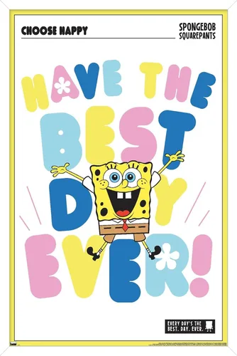 Vista 13 de Trends International Nickelodeon Bob Esponja - Póster de pared con texto en inglés «Choose Happy Wall», 22.4 pulgadas de largo x 14.7 pulgadas