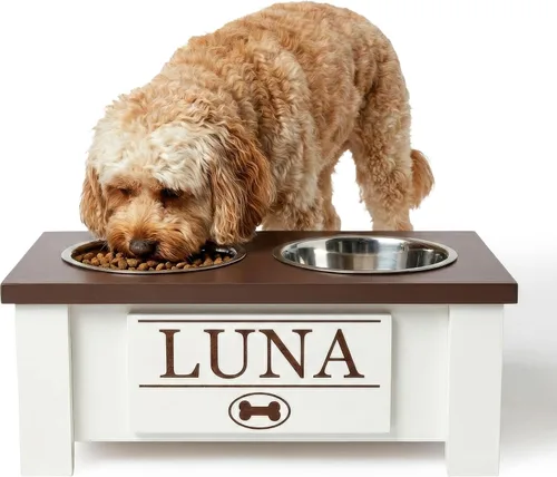 Vista 36 de GTW Soporte de Cuenco Elevado Personalizado para Perros Grandes, Medianos, Pequeños y Extra Pequeños - Cuencos de Acero Inoxidable para Comida