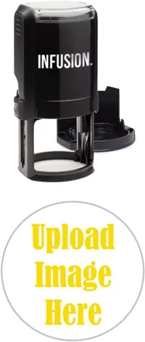 Vista 13 de Infusion 1-5/8" x 1-5/8" Personalizado, Grande, Ronda Autoentintado Logo Sello, Negro