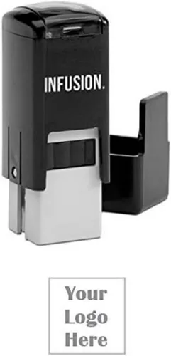 Vista 13 de Infusion Sello de logotipo de goma autoentintado personalizado de 1/2" x 1/2", pequeño, cuadrado, negro