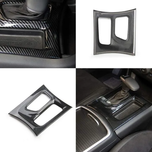 Vista 4 de Crosselec - Ajuste de cambio de engranajes de control central de fibra de carbono para Dodge Charger 2015+ (Negro)