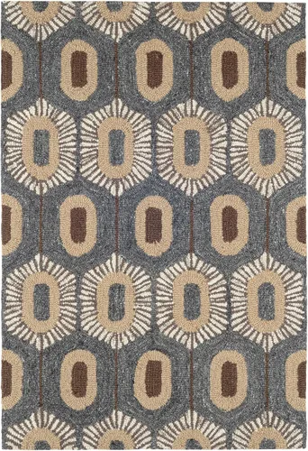 Vista 18 de Dash & Albert Ashmore - Alfombra de lana micro enganchada a múltiples manos, 2 x 3 pies, patrón geométrico multicolor