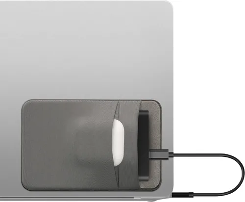 Vista 13 de kwmobile Funda elástica compatible con SanDisk Portable SSD, Samsung T7, Crucial X8, HDD, funda de elastano elástico, soporte externo para SSD