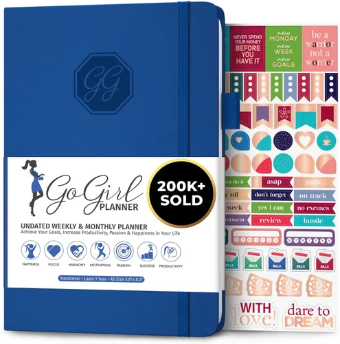 Vista 20 de GoGirl Agenda y organizador para mujer – Agenda semanal tamaño A5, diario de objetivos y agenda para mejorar la gestión del tiempo, la productividad