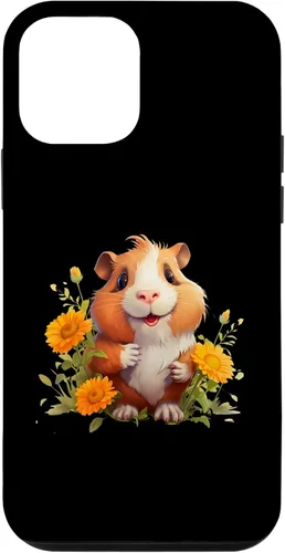 Vista 12 de iPhone 15 Guinea Pig with Flowers for a Guinea pig Lover Case