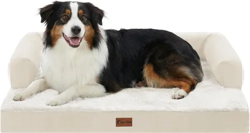 Vista 59 de Cama ortopédica para perros extragrandes, cama de espuma XL con forma de caja de huevos impermeable con lados 45x35 pulgadas, cama de sofá