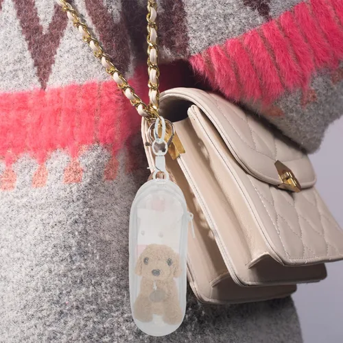 Vista 8 de Abaodam Mini bolsa de almacenamiento para muñecas, bolsa transparente para exhibir muñecas con hebilla colgante, vitrina portátil para viajes