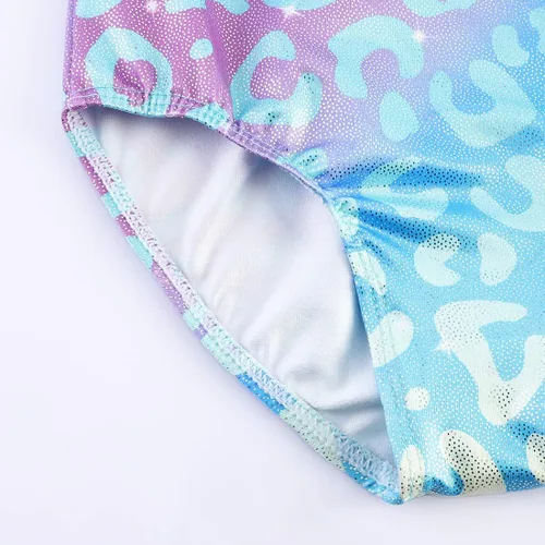 Vista 44 de HOZIY - Leotardos de manga larga para niñas, de gimnasia, para niños pequeños, trajes florales de unicornio, galaxia, arco iris, patrón de rayas