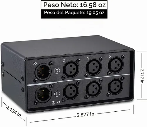 Vista 6 de Nobsound Interruptor de audio XLR 3 en 1 salida; convertidor de audio equilibrado; selector de audio pasivo estéreo de 3 vías