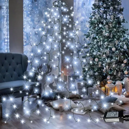 Vista 10 de Easy - Luces para árbol de Navidad de 8.2 pies, 280 LED x 8 líneas para árboles de Navidad de 6 a 7 pies Varios