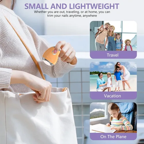 Vista 2 de Cortaúñas eléctrico para personas mayores con lima de uñas eléctrica, luz LED y 3 velocidades, cortaúñas eléctrico automático para adultos y niños