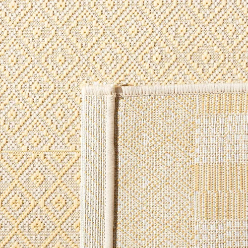 Vista 37 de SAFAVIEH Alfombra lavable para exteriores, colección Courtyard de 2.3 x 6.7 pies, beige y azul aguamarina, no desprende pelusa y es fácil