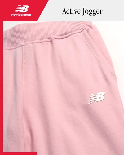 Vista 2 de New Balance Pantalones deportivos para niña, forro polar de mezcla de algodón suave con cordón y bolsillos (tallas 8-16)