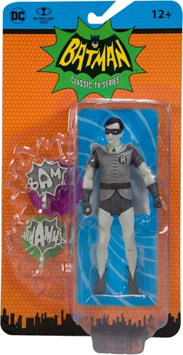 Vista 8 de DC Retro Batman 1966 - Figura de acción de 6 pulgadas Wave 5 - Robin blanco y negro