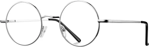 Vista 8 de Pro Acme Lentes transparentes sin receta con marco metálico redondo pequeño retro