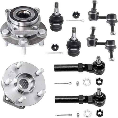 Vista 150 de Detroit Axle - Kit de suspensión delantera 4WD para Nissan Frontier Pathfinder Xterra, 2 cubos de rodamientos de ruedas, 2 brazos de control