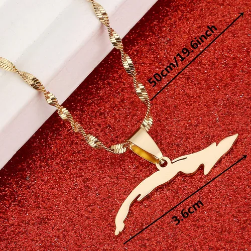 Vista 2 de Cuba Mapa Collares para Mujeres Mapa de Cuba Charm Cuba Colgante Joyería Cubana