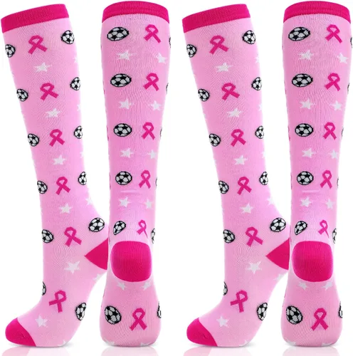 Vista 12 de Geyoga 2/4/6/12/24/48 pares de calcetines de fútbol rosa