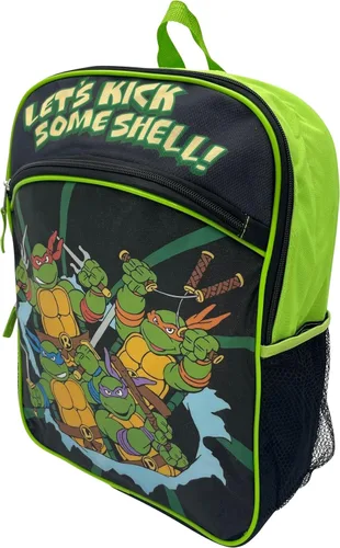 Vista 3 de Fast Forward Mochila escolar de 16" con licencia para niños, Lazo rosa Hello Kitty, Tortugas Ninja