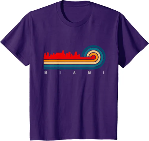 Vista 21 de Camiseta Retro City of Miami Florida, Negro