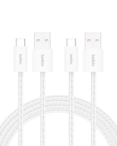 Vista 15 de Belkin Cable USB A a USB C, 3.3 pies, 15 W, cargador tipo C, cable de carga para iPhone, suave, trenzado, flexible para iPhone 17 y 16, Galaxy S25