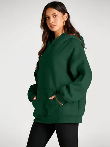 Vista 81 de Trendy Queen - Sudaderas extragrandes con capucha para mujer, suéteres de manga larga, sin botones, de vellón, de otoño, ropa de invierno