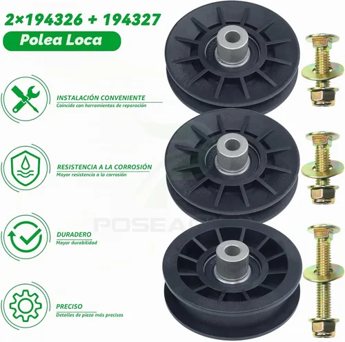 Vista 9 de Paquete de 2 poleas tensoras 532194326 V-Groove con polea tensora A35 2x194326+1x194327