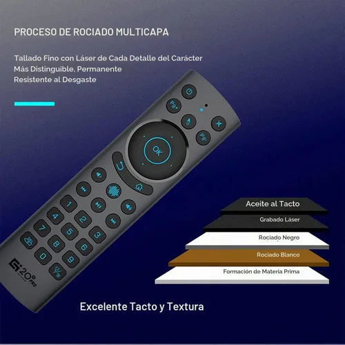 Vista 7 de G20BTS Plus Wireless Bluetooth 5.0 Control remoto retroiluminado por voz Soporte 2.4G Giroscopio USB IR Learning Control remoto para Android TV Box