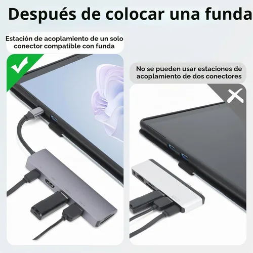 Vista 3 de Omnpak Funda para Microsoft Surface Pro 11/10/9 de 13", con bolsillo para Negro con bolsa de accesorios