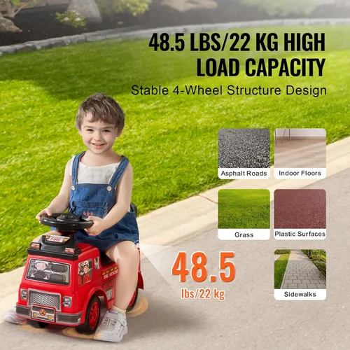 Vista 3 de VEVOR Coche de Paseo con Empuje para Niños Pequeños, Edades 19+ Meses, Coche de Carreras, Juguete de Paseo para Niños Pequeños que Pasa de Sentado a