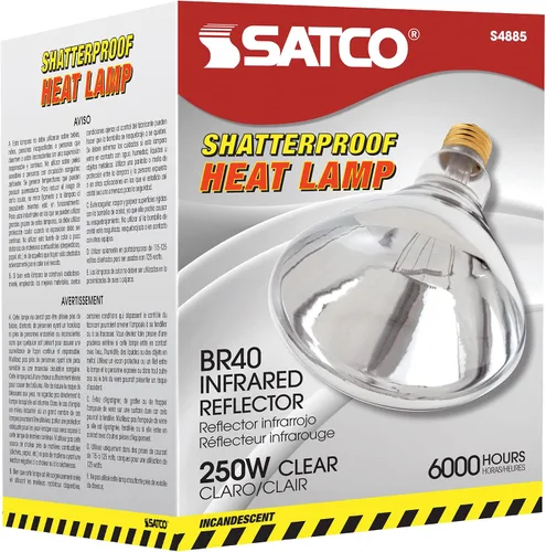 Vista 3 de Satco S4885 - Lámpara de calor inastillable de base media, 120 V, 250 W, R40, transparente