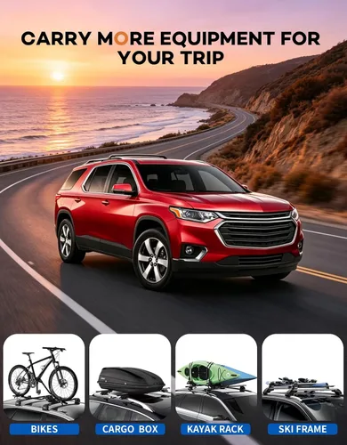 Vista 7 de Wonderdriver Barras Transversales para Techo 220 lb Compatibles con Chevy Chevrolet Traverse 2018 2019 2020 2021, Barras Transversales de Servicio