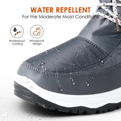 Vista 2 de DREAM PAIRS Botas de nieve de invierno con forro de piel sintética para mujer