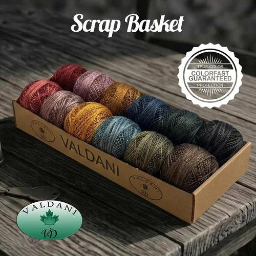Vista 6 de Valdani Perle Cotton 12 - Colección Cesta de chatarra - Diseñador: Kim Diehl Colección de cestas de chatarra