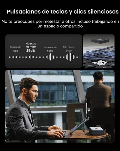 Vista 8 de ProtoArc XKM01 CaseUp Foldable Bluetooth Keyboard Mouse Combo