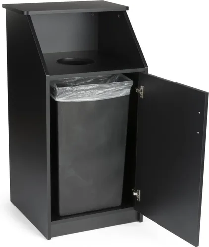 Vista 4 de Displays2go Papelera comercial, acabado negro