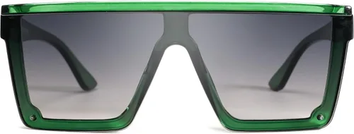 Vista 3 de SOJOS Square Big Sunglasses Women Thick Frame Flat Top Mirrored Sunnies Shades Goggle Siamese Lens SJ2117