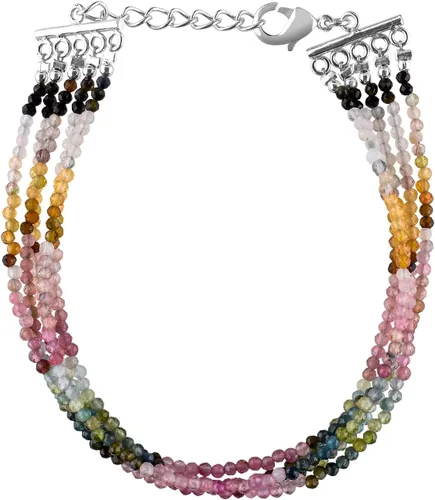 Vista 10 de Pulsera de piedras preciosas naturales, cuentas microfacetadas de 5 hebras, piedra energética, cristales curativos, chapado en plata, ajustable