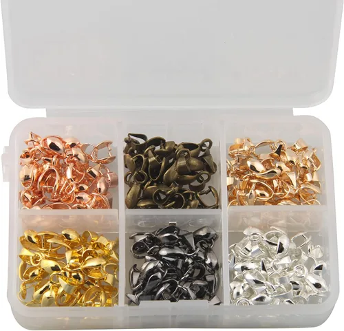 Vista 2 de ALLinONE 1 caja de 6 colores de metal con clip de pinza de clip de fianza colgante para bricolaje fabricación de joyas