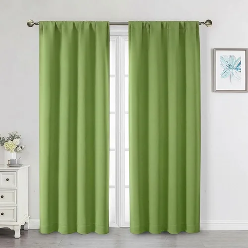 Vista 16 de Cortinas opacas para dormitorio, sala de estar, juego de 2 paneles de 54 pulgadas de largo, cortinas de oscurecimiento de habitación con aislamiento