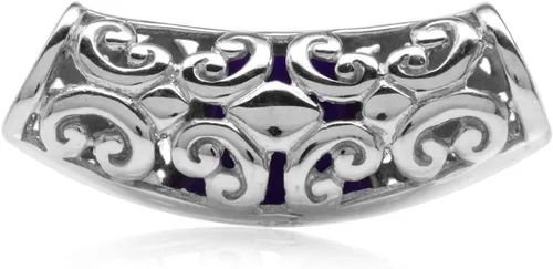 Vista 17 de Silvershake Colgante de diapositiva con incrustaciones de filigrana de plata de ley 925 chapada en oro blanco