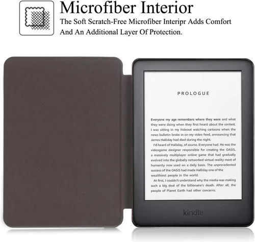 Vista 3 de Funda para Kindle (10ª generación 2019), piel sintética, delgada, ligera, con funda protectora inteligente de encendido y apagado automático
