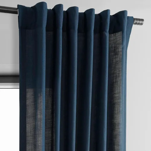 Vista 6 de HPD Half Price Drapes Cortinas clásicas de lino sintético semitransparentes para sala de estar (1 panel) que filtran la luz de 96 pulgadas de largo
