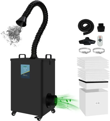 Vista 8 de Extractor de Humos FumeClear FC-2002 para Grabador Láser S1, D1 Pro de 10W a 20W, Succión Fuerte de 260 a 300m³/h, Bajo Ruido con 12 Filtros