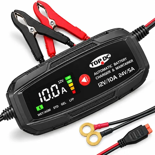 Vista 10 de TOPDC Cargador de batería automático de 2 bancos 4A, 6V/12V, 2A por canal